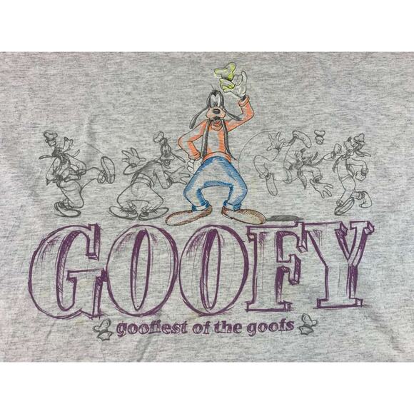 Walt Disney Mickey Inc  Mens XL Gray Goofy Graphic T Shir Vintage 90s Big Print - Picture 3 of 12